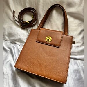 Bulgari Bvlgari Tan Leather Accordian 2way Hand Bag and Crossbody Purse